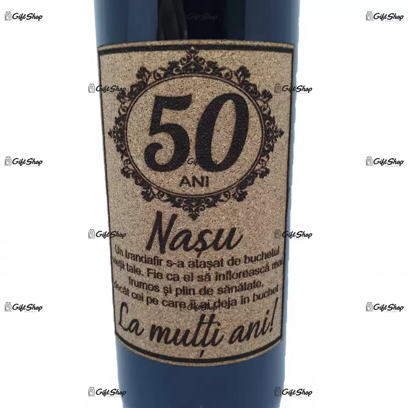 50 de ani nasul la multi ani, vin rosu cabernet sauvignon, demisec, 750ml, 13.5% alcool